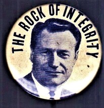 The Rock of Integrity - pinback Polical - $6.00