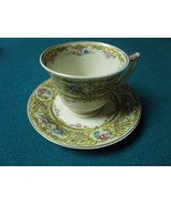 American Syracuse Old Ivory  Ceramic Coffee Floral Cup And Saucer [95j] - $44.55