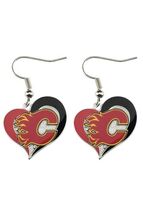 NHL Calgary Flames Swirl Heart Earrings - $9.85