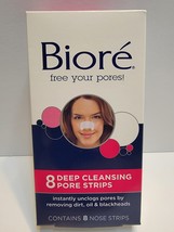New Biore Deep Cleansing Pore Strips Removes Dirt Oil &amp; Blackheads 8 Cou... - $2.00