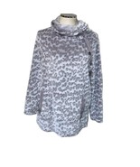 Soft Surroundings Tanzania Gray Leopard Animal Print Fleece Tunic Pullov... - £25.45 GBP