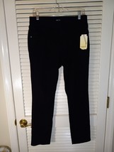 One World Skinny Fit Black Denim Pull On Jeans Pants Size M Mid Rise Str... - £21.98 GBP