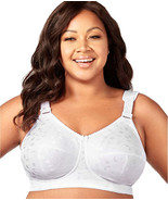 Elila White 1305 Full Coverage Jacquard Wireless Bra ~ Cup Sizes F - O - $55.00