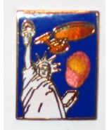 Classic Star Trek Enterprise and Statue of Liberty Metal Enamel Pin 1986... - £6.16 GBP
