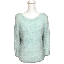 No Boundaries Women&#39;s Juniors Shaggy Pullover Sweater Size XL (15-17) Sea Green - £14.08 GBP