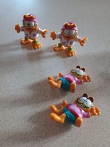 Lot Of 4 Vintage Garfield PVC Plastic 2” Mini Figures Collectible 80s Toys - £7.86 GBP