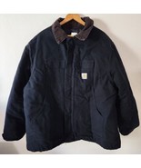 VINTAGE Carhartt Jacket Adult Sz 56 Black Arctic Quilted Lined Corduroy ... - $232.49 CAD