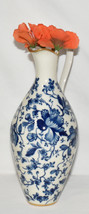 Vintage Alka Bavaria Blue White Floral Ewer Pitcher Vase 1938-58&#39; Porcelain Mark - $39.00