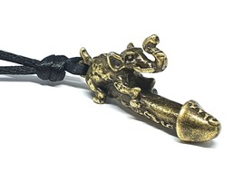 Penis Paladkik Elephant Brass Good Luck Thai Amulet Magic Holy Wealth Love Charm - $15.21