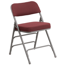 HERCULES Series Premium Curved Triple Braced Folding Chair Burgundy - $99.98
