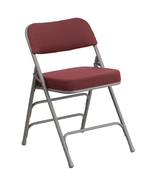 HERCULES Series Premium Curved Triple Braced Folding Chair Burgundy - $99.98