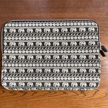 KAMOR Laptop Sleeve Case Canvas African Indian Elephant Fur Lined Zip Ba... - £8.36 GBP