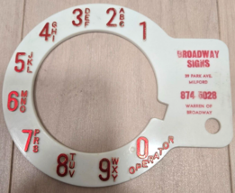 Vintage Plastic Rotary Telephone Face Advertising Broadway Signs Milford CT - $10.88