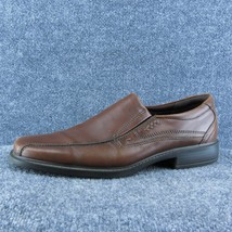 Ecco  Men Loafer Shoes Brown Leather Slip On Size 46 Medium - £31.05 GBP