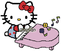 New Hello Kitty Playing Piano Counted Cross Stitch Pattern - £2.28 GBP