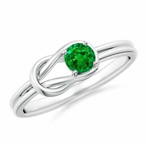 ANGARA Solitaire Emerald Infinity Knot Ring for Women, Girls in 14K Solid Gold - £715.88 GBP