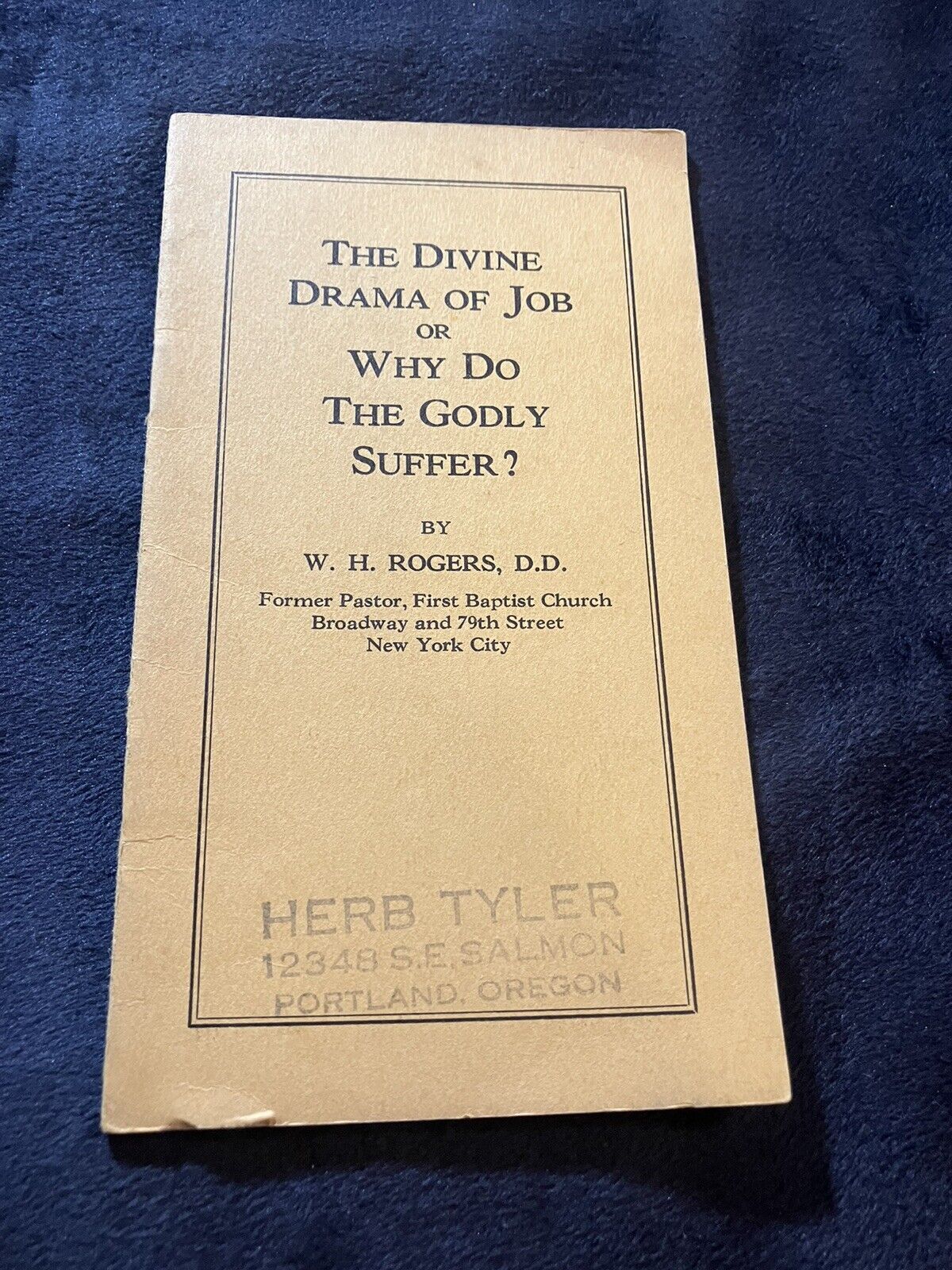 THE DIVINE DRAMA OF JOB  / WHY DO THE GODLY SUFFER? 1960s  Vintage Chris... - $2.95