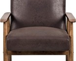 Barlow Modern Vintage Accent Chair, Leather-Look Microfiber Armchair Wit... - $274.99