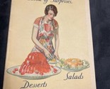 The New Jell-O Book Of Surprises Desserts Salads Booklet 1930 - $12.82