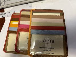 Lodis colorful RFID Protection Card Case Window ID Genuine Leather Walle... - $29.97