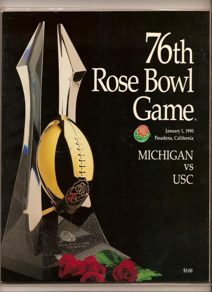 1990 Rose Bowl Game program USC Trojans Michigan - $45.37