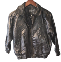 Navarre Leather Company Women&#39;s Jacket Sz 12 Black Italian Stone Design ... - £13.69 GBP