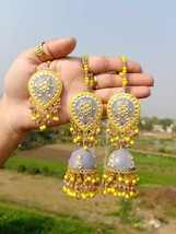 Top Quality Bollywood Fashion Bridal Tikka Dangle Earrings B0029 - £40.35 GBP