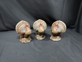 3 Halloween Fall Ragon House Collectible Turkey Centerpiece Figurine BOL... - $130.89