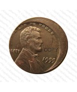 1955 Lincoln Wheat Cent Penny Rare Double Date Off Center Error COPY Coin - $14.99