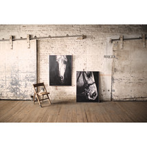 Kalalou 37 x 48.5 in. Oil Painting Black &amp; White Side View Horse with Si... - $382.48