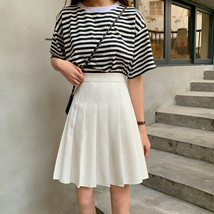 White Pleated Midi Skirt Outfit Women Girl Plus Size Full Pleated Skirt