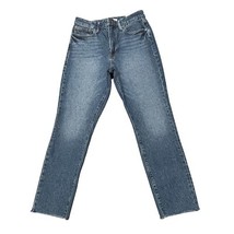 Good American Womens High-Rise Blue Distressed Frayed Hem Jeans Sz 14/32... - $32.22