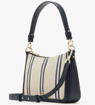 Kate Spade Hudson Sam Convertible Crossbody Navy Leather Canvas K6580 NWT FS - £90.48 GBP