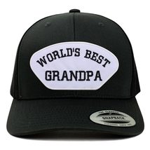 Trendy Apparel Shop World&#39;s Best Grandpa Patch 6 Panel Retro Baseball Mesh Cap - - £19.97 GBP