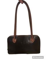 Florence Black Leather &amp; Brown Purse Made in Italy - $22.98