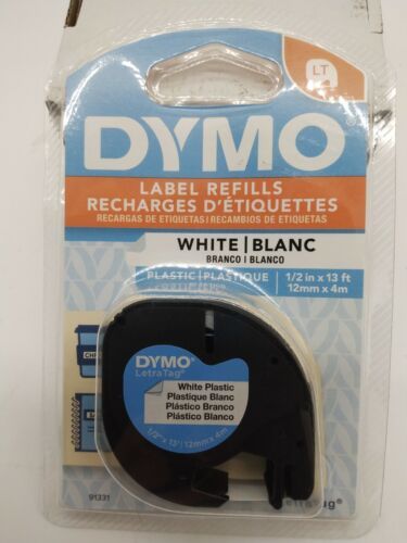 New Dymo LetraTag 1/2 in x 13 ft. White Plastic Refill Cartridge 91331 - $10.62