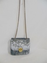 Evelyn K Grey Crushed Velvet Gold Tone Crossbody Women&#39;s Handbag MP504 $65 - £22.86 GBP