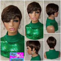 Unique&#39;&#39; Short Pixie Cut synthetic Wig #4/27, full cap, Glueless wig Hair loss,  - £43.24 GBP