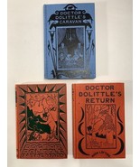3 Vintage Doctor Dolittle Books by Hugh Lofting Children&#39;s Books - $37.62