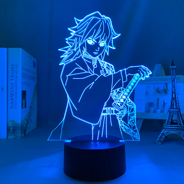 Anime Demon Slayer LED Acrylic Night Light Giyu Tomioka Figure No Yaiba Gift - £19.74 GBP