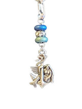 Mermaid Pewter Pendant Heavy Duty Chain 18 In chain 4 In Pendant Unique Clasp - £30.37 GBP