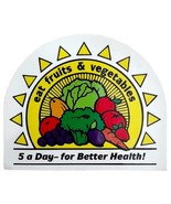 Eat Fruits And Vegetables Magnet Vintage 5 A Day Food Pyramid Multicolor... - $27.34 CAD