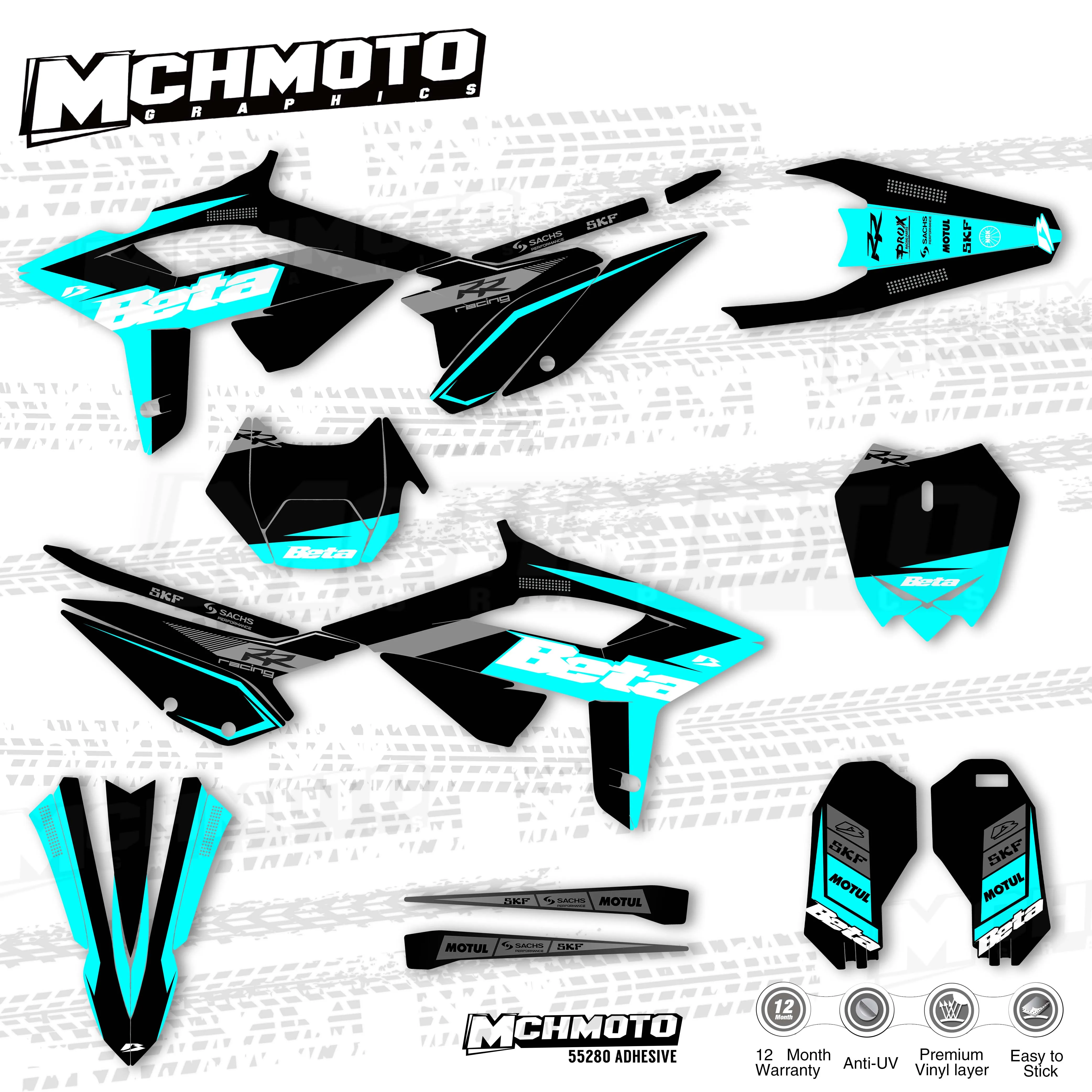 MCHMFG Motorcycle Team Graphic Decal &amp; Sticker Kit   BETA RR 20-22  2020 2021 20 - £318.67 GBP