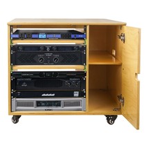 11U Plywood Studio Rack Slide-Out Trays Cabinet Golden Oak Sdrk-Cr11 - £463.94 GBP