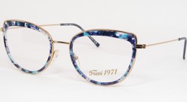 TREVI 1971 K1097 02 Demi Blu/Oro Unico Raro Montatura Occhiali 56-17-144 Italy - $175.21