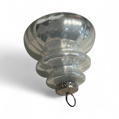 Christmas Ornaments 7" Mercury Glass Kugel Hanging LARGE Big Silver HEAVY Item image 4