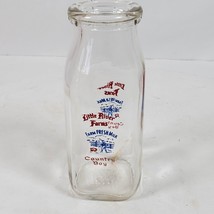 Vintage Milk Bottle Glass Little River Farms Dairy 5.5 Inch NO LID - $19.20 CAD