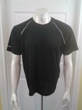 Second Skin Black Polyester Men&#39;s Short Sleeve Fitness Workout Shirt Size Medium - £7.83 GBP