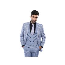 Men 3pc European Vested Suit WESSI by J.VALINTIN Extra Slim Fit JV30 blu... - $104.99