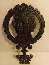 Vintage Black Cast Iron Trivet Thomas Jefferson US President 1743-1826 7&quot; x 4.5&quot; - £12.84 GBP